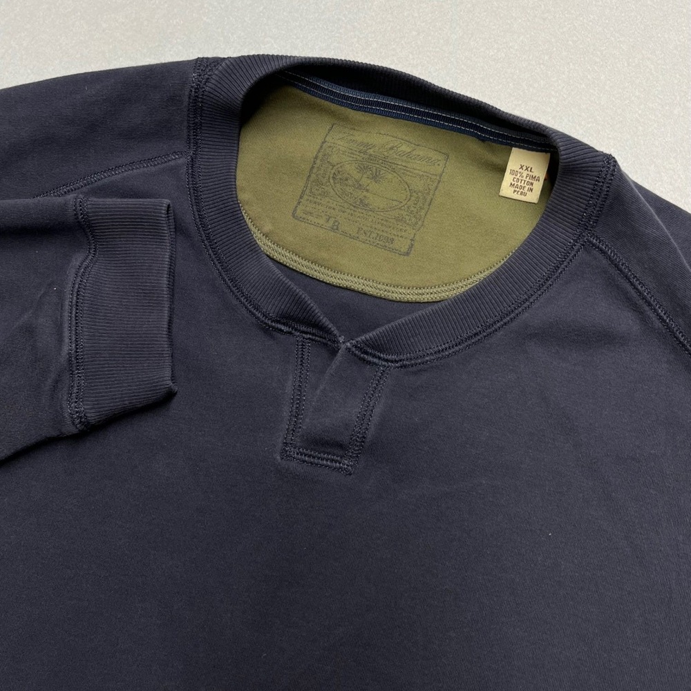 Tommy Bahama Mens‎ Navy Blue Pima Cotton Jonny  Collar Sweatshirt Pullover XXL